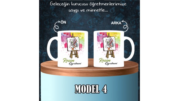 Resim Öğretmenlerine Özel Tasarımlı Baskılı Kupa Bardak – MiksHediye