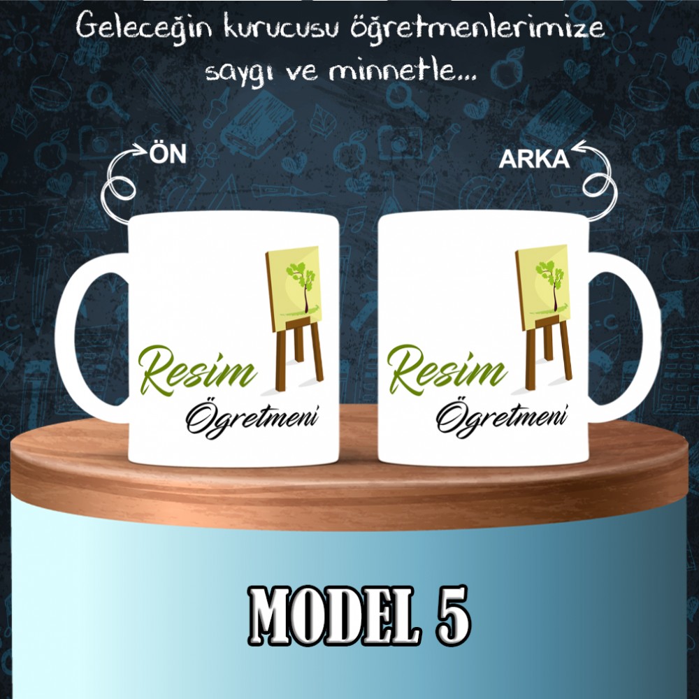 Resim Öğretmenlerine özel baskılı seramik kupa bardak