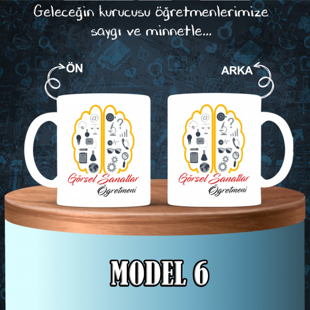 Resim Öğretmenlerine özel baskılı seramik kupa bardak