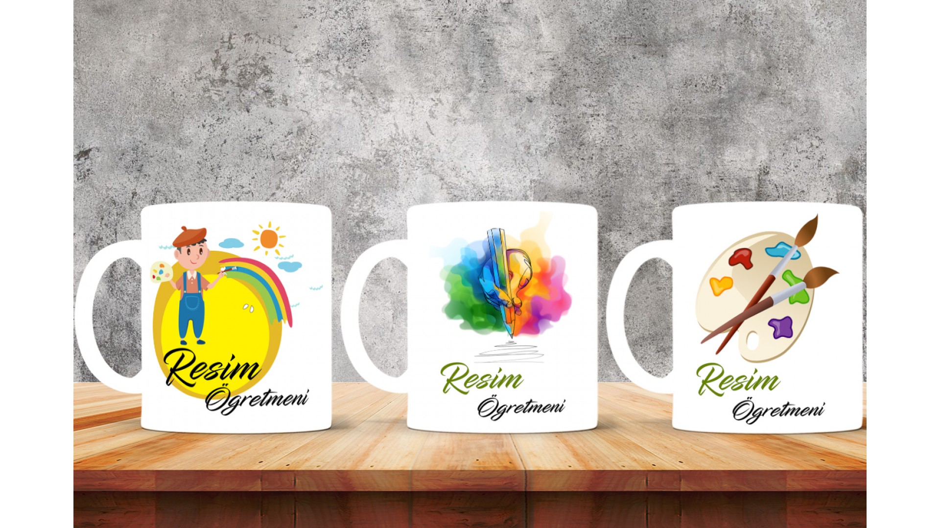 Resim Öğretmenlerine özel baskılı seramik kupa bardak