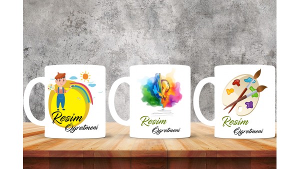 Resim Öğretmenlerine Özel Tasarımlı Baskılı Kupa Bardak – MiksHediye