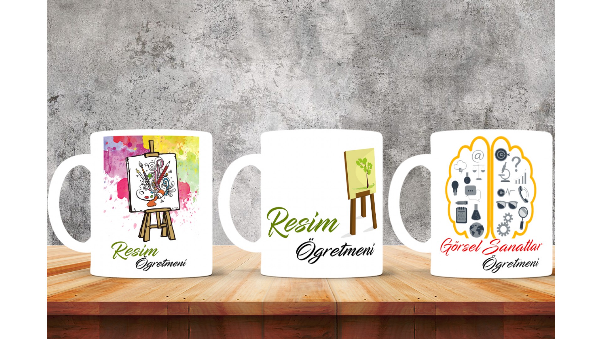 Resim Öğretmenlerine özel baskılı seramik kupa bardak