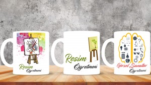 Resim Öğretmenlerine özel baskılı seramik kupa bardak