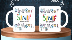 Sınıf Öğretmenlerine özel baskılı seramik kupa bardak