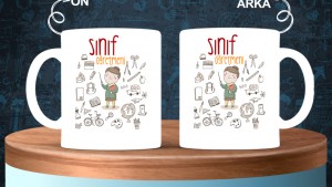 Sınıf Öğretmenlerine özel baskılı seramik kupa bardak