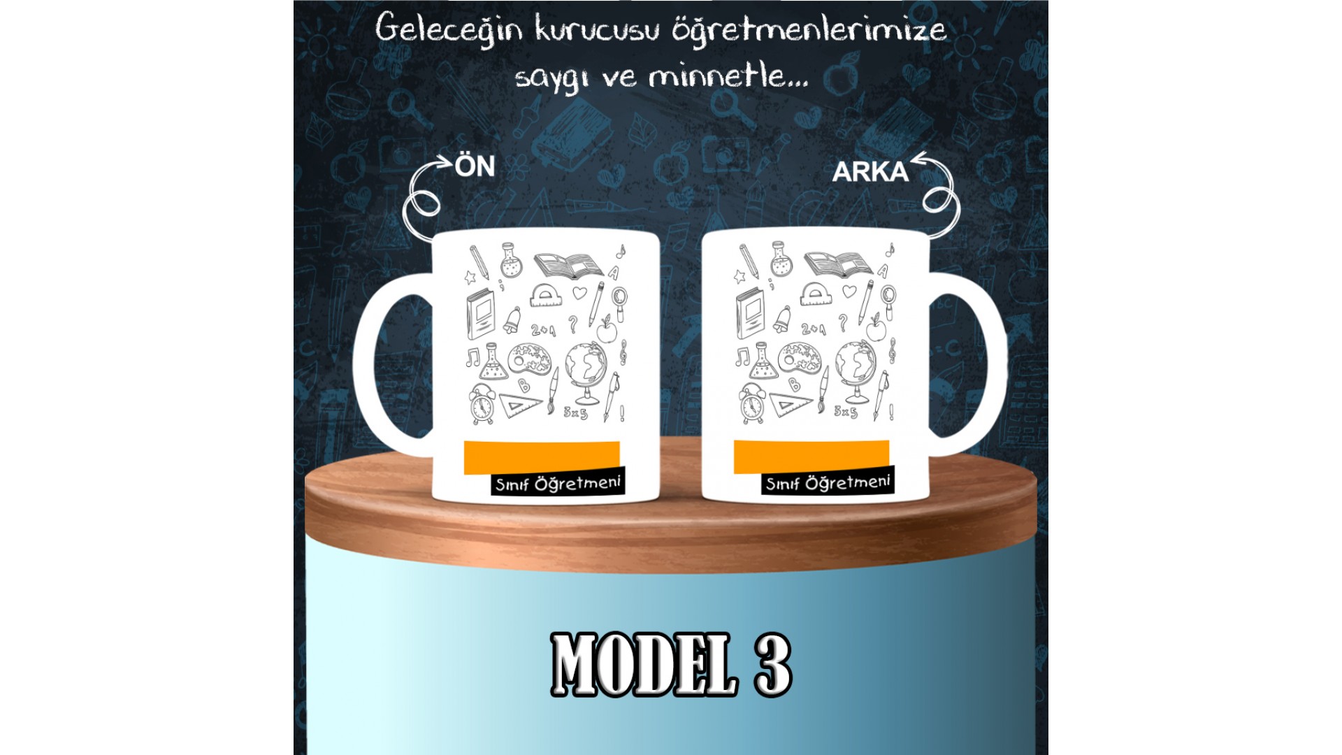 Sınıf Öğretmenlerine özel baskılı seramik kupa bardak