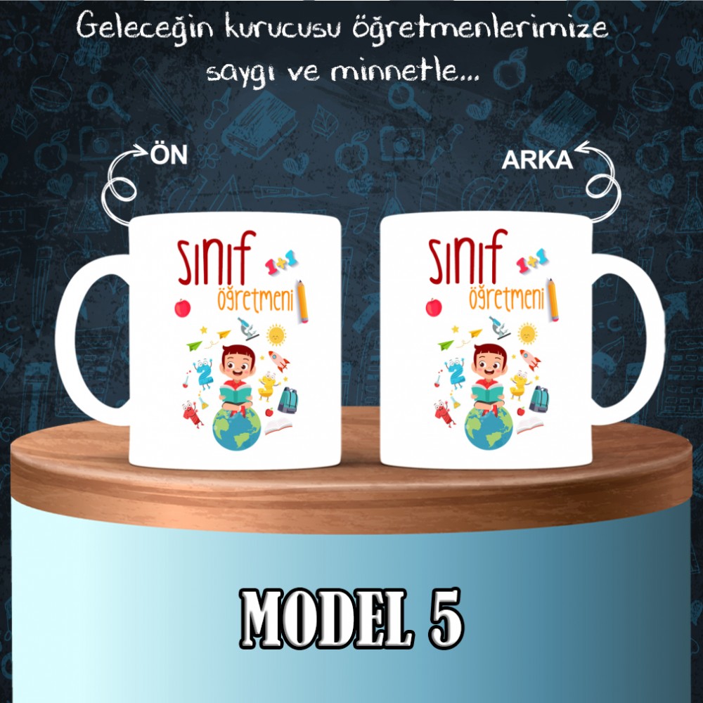 Sınıf Öğretmenlerine özel baskılı seramik kupa bardak