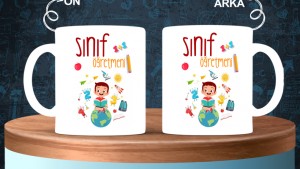 Sınıf Öğretmenlerine özel baskılı seramik kupa bardak