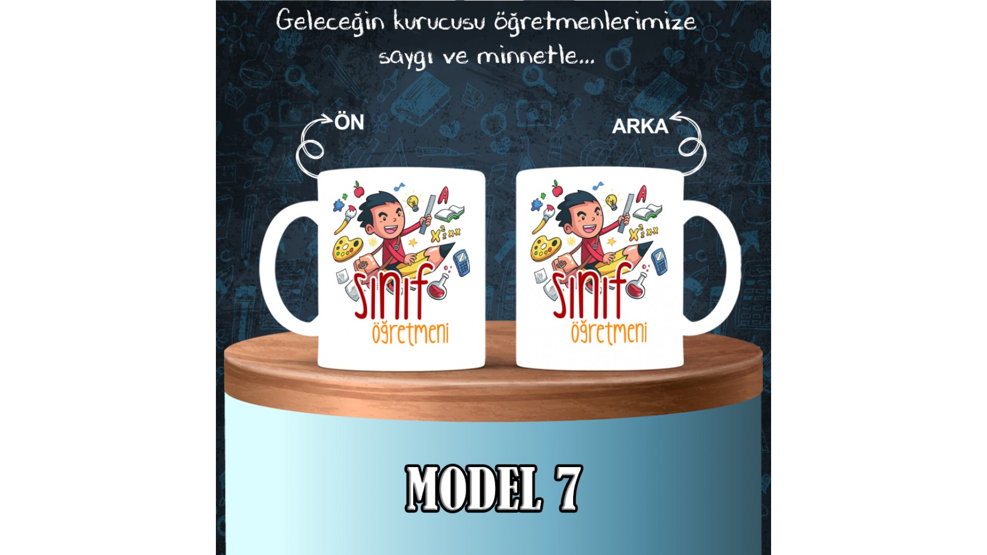 Sınıf Öğretmenlerine özel baskılı seramik kupa bardak