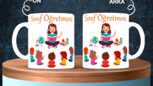 Sınıf Öğretmenlerine özel baskılı seramik kupa bardak