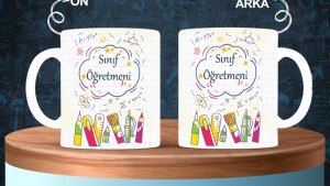 Sınıf Öğretmenlerine özel baskılı seramik kupa bardak