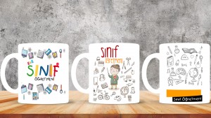 Sınıf Öğretmenlerine özel baskılı seramik kupa bardak