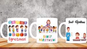 Sınıf Öğretmenlerine özel baskılı seramik kupa bardak