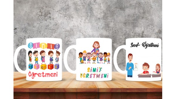 Sınıf Öğretmenlerine Özel Tasarımlı Baskılı Kupa Bardak – MiksHediye