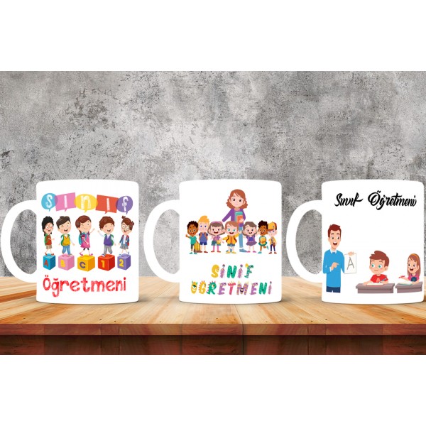 Sınıf Öğretmenlerine Özel Tasarımlı Baskılı Kupa Bardak – MiksHediye