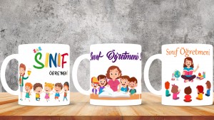 Sınıf Öğretmenlerine özel baskılı seramik kupa bardak