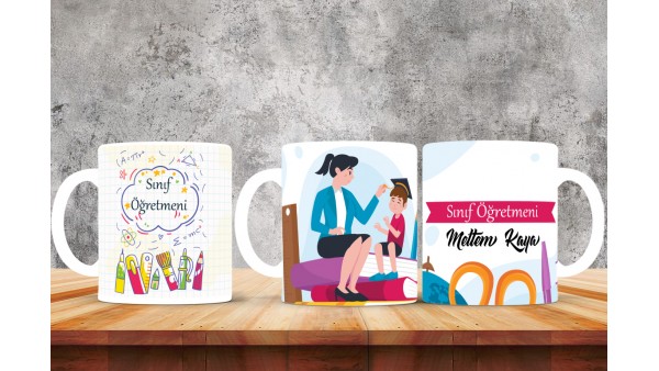 Sınıf Öğretmenlerine Özel Tasarımlı Baskılı Kupa Bardak – MiksHediye
