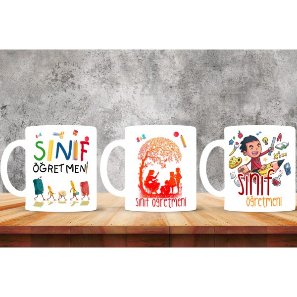 Sınıf Öğretmenlerine Özel Tasarımlı Baskılı Kupa Bardak – MiksHediye