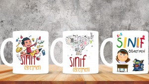Sınıf Öğretmenlerine özel baskılı seramik kupa bardak