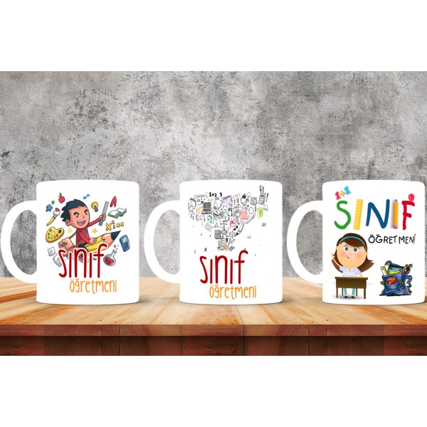 Sınıf Öğretmenlerine Özel Tasarımlı Baskılı Kupa Bardak – MiksHediye