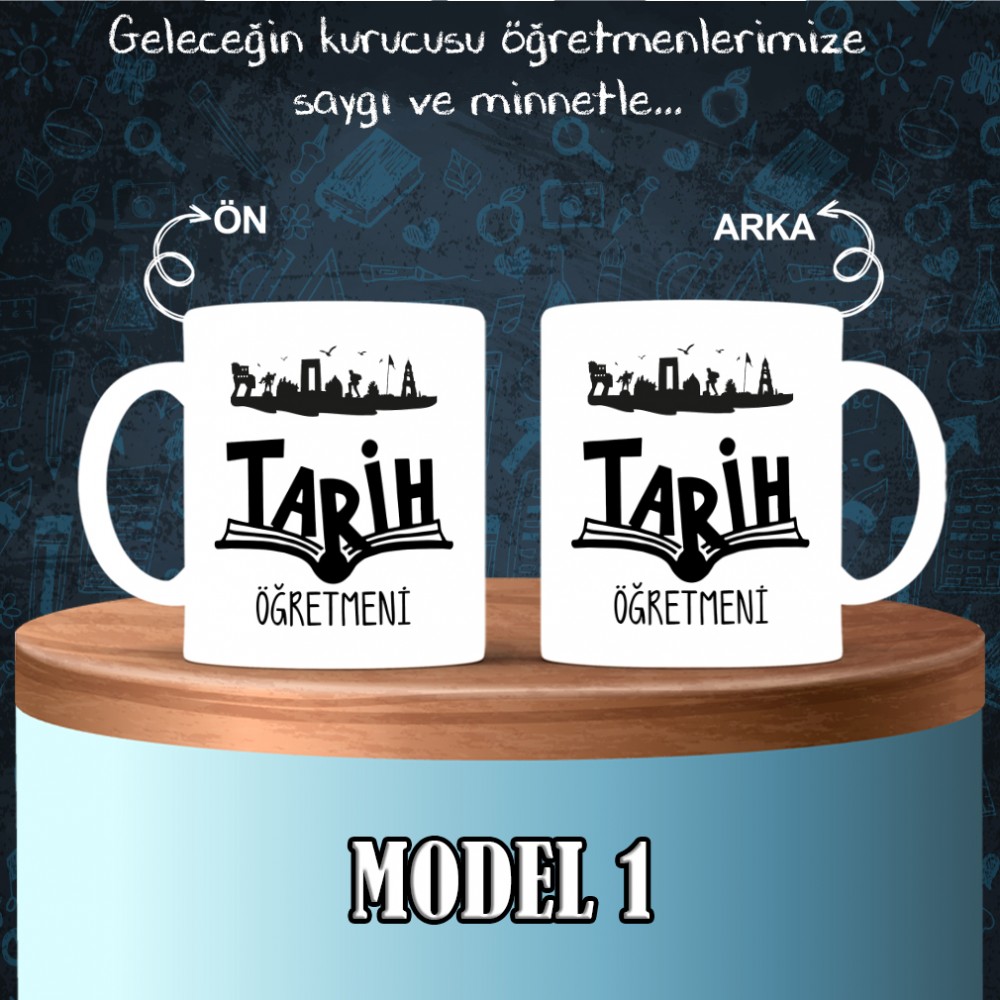 Tarih Öğretmenlerine Özel Tasarımlı Baskılı Kupa Bardak – MiksHediye