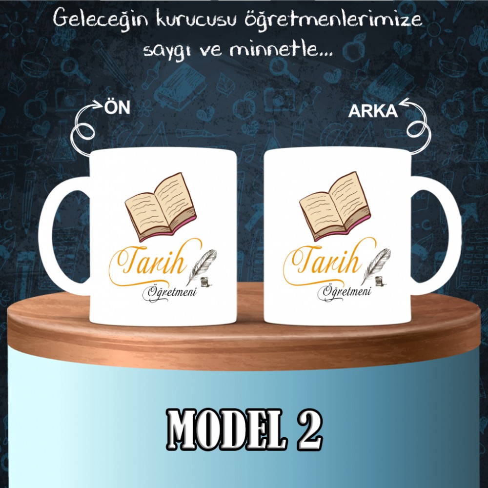 Tarih Öğretmenlerine özel baskılı seramik kupa bardak