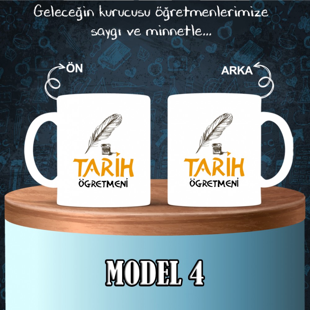 Tarih Öğretmenlerine Özel Tasarımlı Baskılı Kupa Bardak – MiksHediye