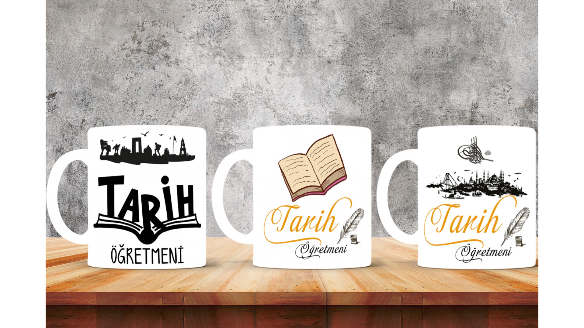 Tarih Öğretmenlerine özel baskılı seramik kupa bardak