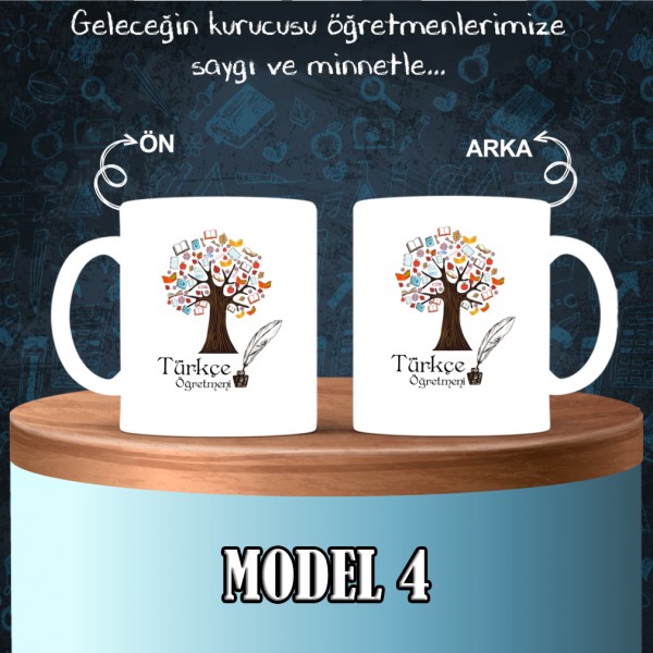 Türkçe Öğretmenlerine Özel Tasarımlı Baskılı Kupa Bardak – MiksHediye