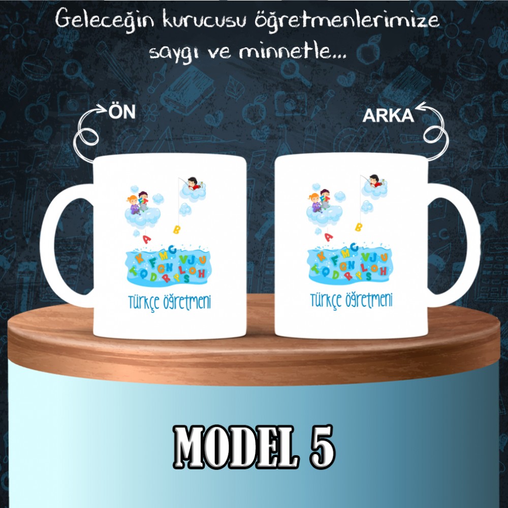 Türkçe Öğretmenlerine özel baskılı seramik kupa bardak