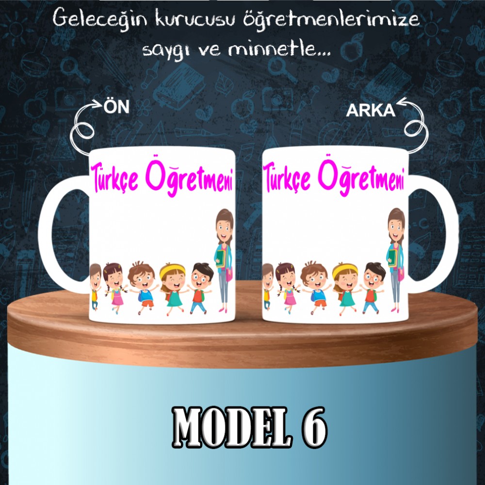Türkçe Öğretmenlerine özel baskılı seramik kupa bardak