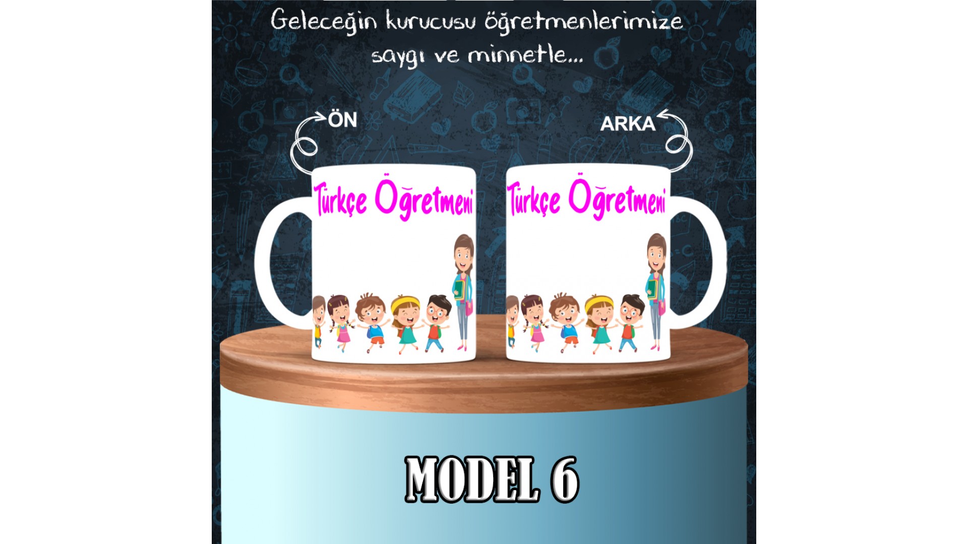 Türkçe Öğretmenlerine özel baskılı seramik kupa bardak