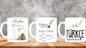 Türkçe Öğretmenlerine özel baskılı seramik kupa bardak