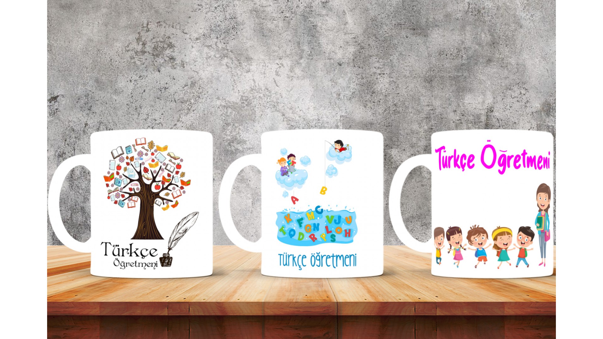 Türkçe Öğretmenlerine özel baskılı seramik kupa bardak