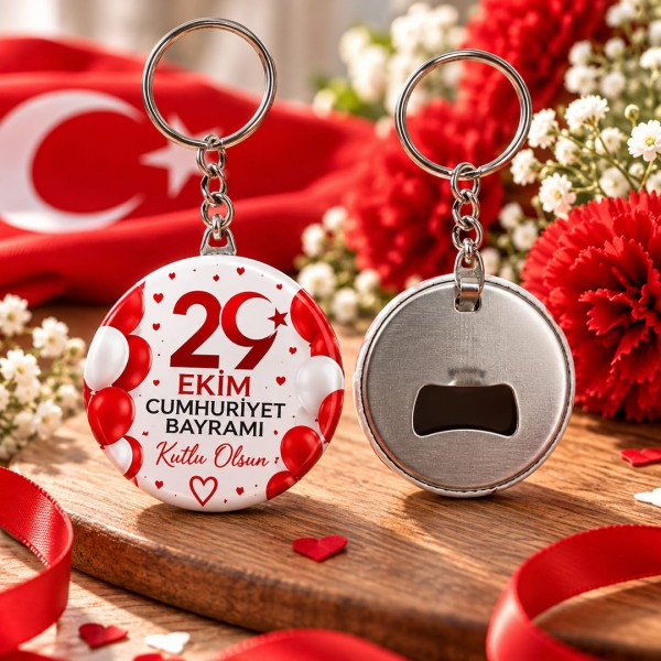 58mm 29 Ekim konseptli Açacak Anahtarlık