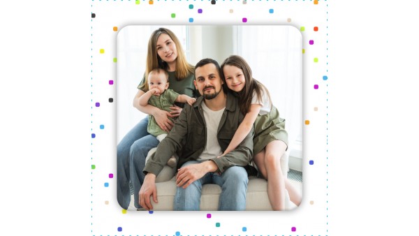 7x7 Kare Baskı Çok Renkli