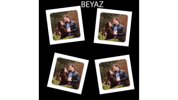 7x7 Kare Baskı Beyaz