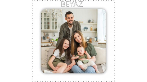 7x7 Kare Baskı Beyaz