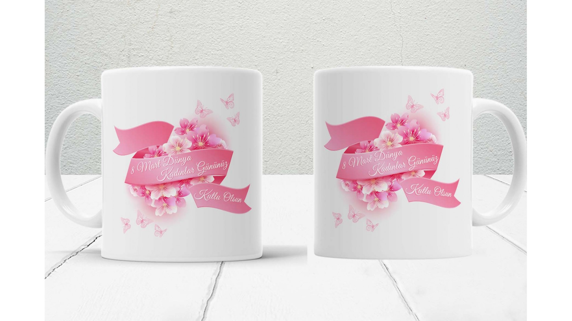 8 Mart Kadınlar  Gününe Özel baskılı seramik kupa bardak