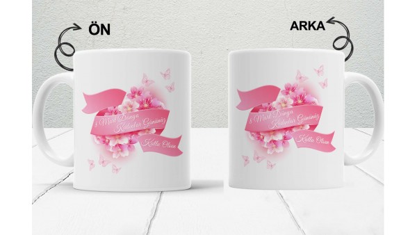 8 Mart Kadınlar  Gününe Özel Tasarımlı Baskılı Kupa Bardak – MiksHediye