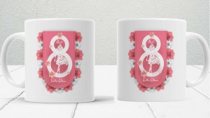8 Mart Kadınlar  Gününe Özel baskılı seramik kupa bardak