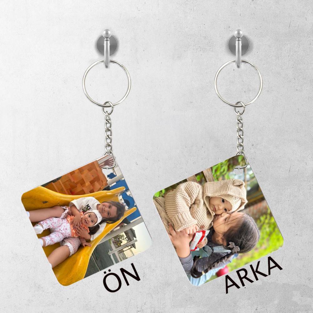 Kişiye Özel Kare Metal Anahtarlık –  Baskılı Premium Anahtarlık