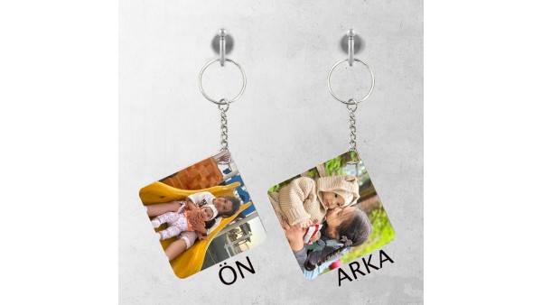 Kişiye Özel Kare Metal Anahtarlık –  Baskılı Premium Anahtarlık
