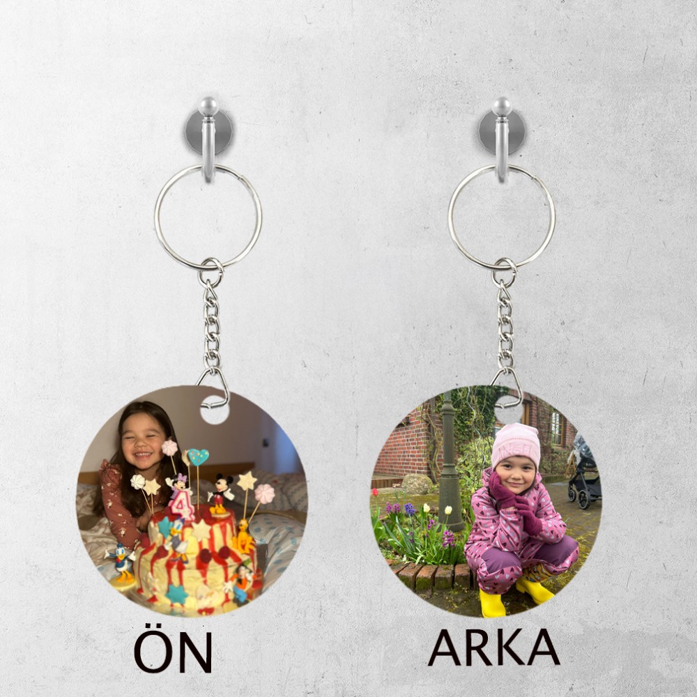 Kişiye Özel Yuvarlak Metal Anahtarlık –  Baskılı Premium Anahtarlık
