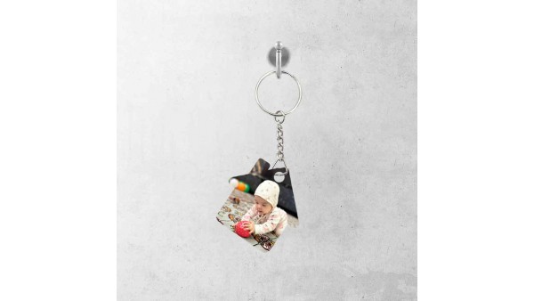 Kişiye Özel Ev Figürlü Metal Anahtarlık –  Baskılı Premium Anahtarlık