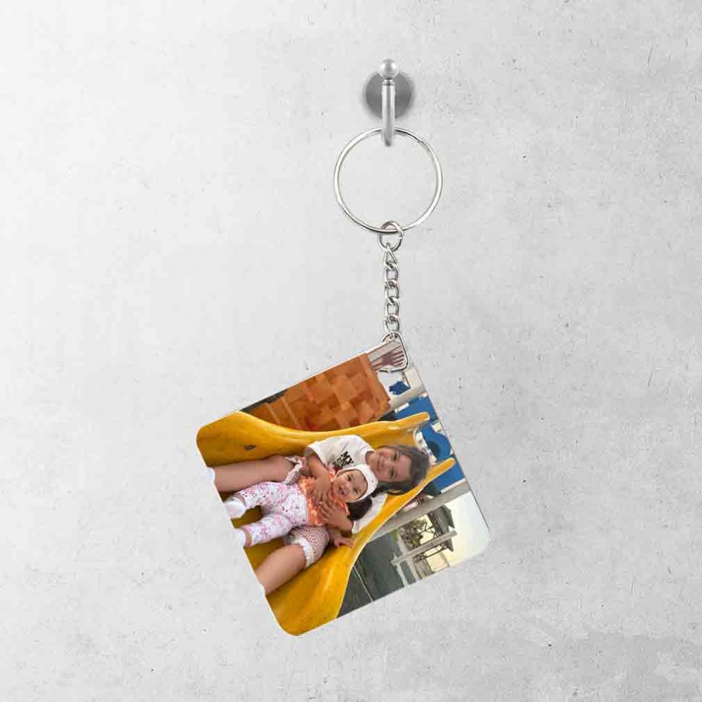 Kişiye Özel Kare Metal Anahtarlık –  Baskılı Premium Anahtarlık