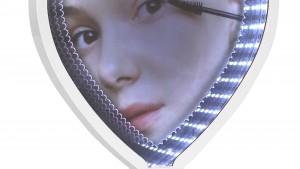 3D led ışıklı sihirli aynalı yuvarlak fotoğraf çerçevesi açık ve kapalı görünüm