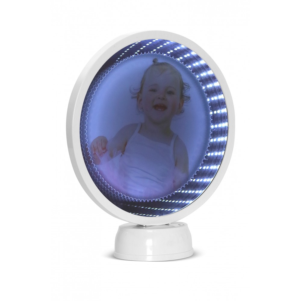 3D LED Işıklı Sihirli Aynalı Yuvarlak Fotoğraf Çerçevesi