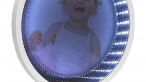 3D led ışıklı sihirli aynalı yuvarlak fotoğraf çerçevesi açık ve kapalı görünüm