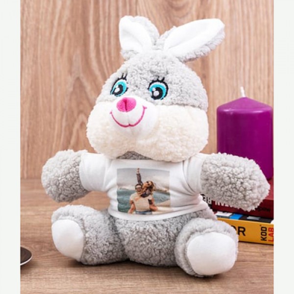 Kişiye Özel Baskılı  Pelüş Oyuncak Tavşan – Sevimli Özel Tasarımlı – MiksHediye